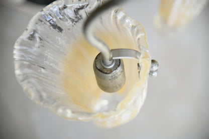 Late 20th Century Five Arm Glass Ceiling Chandelier