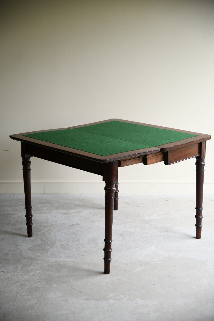 19th Century Mahogany Fold Over Games Table