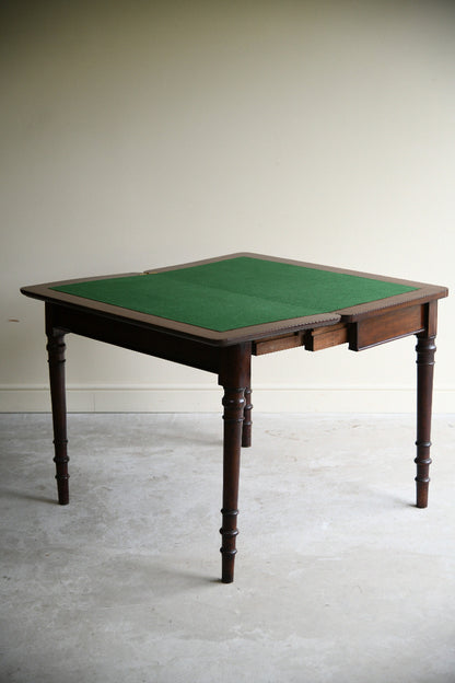 19th Century Mahogany Fold Over Games Table