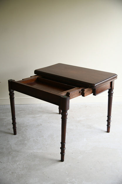 19th Century Mahogany Fold Over Games Table