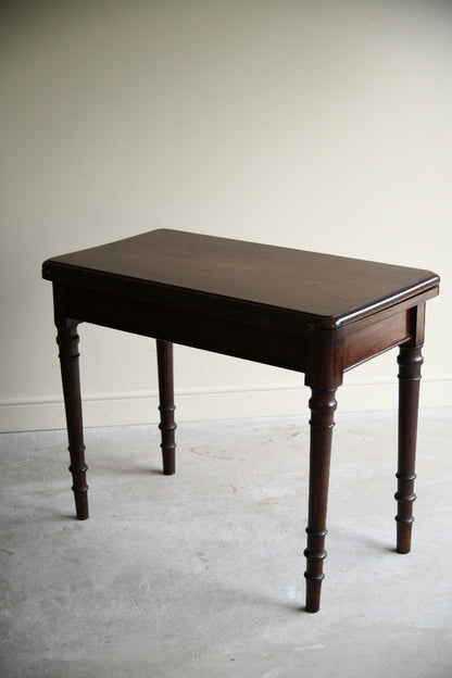 19th Century Mahogany Fold Over Games Table