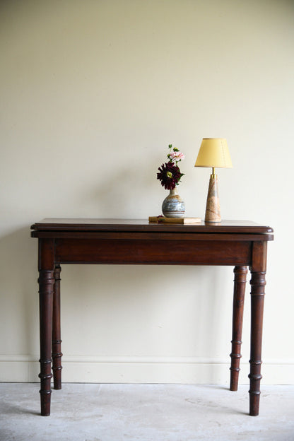 19th Century Mahogany Fold Over Games Table