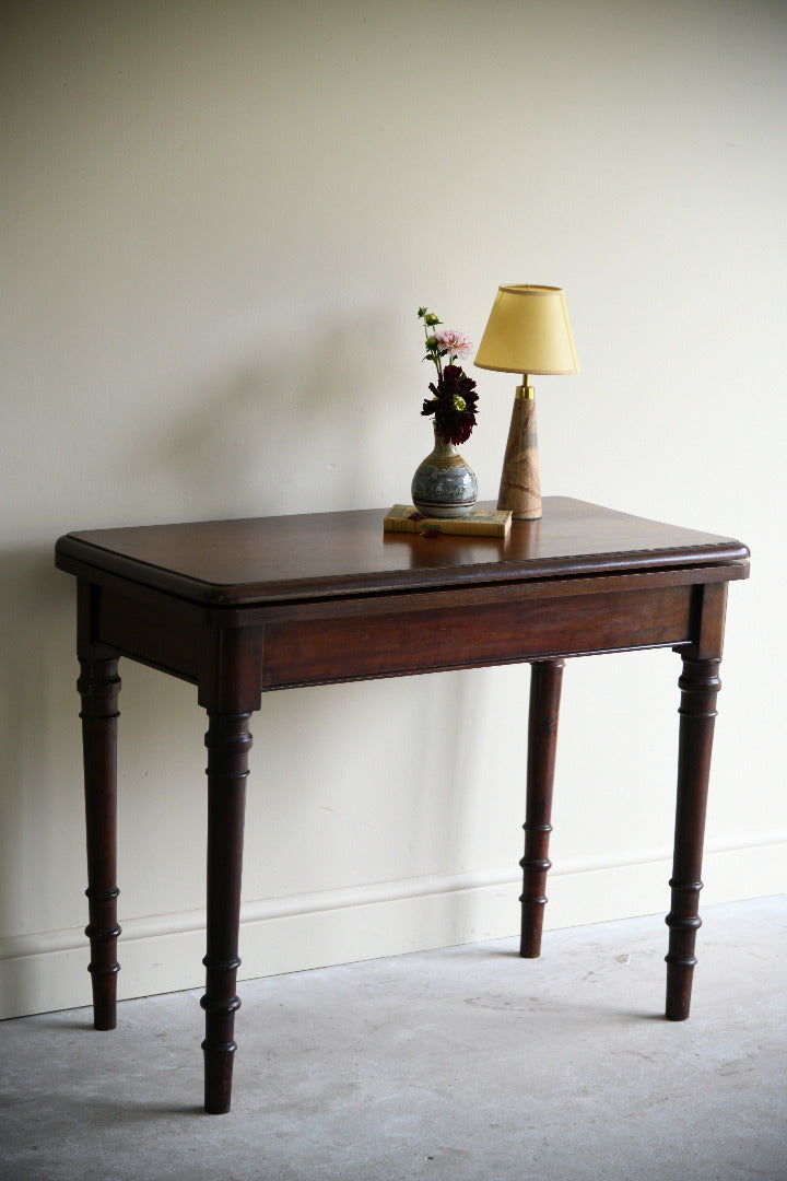 19th Century Mahogany Fold Over Games Table