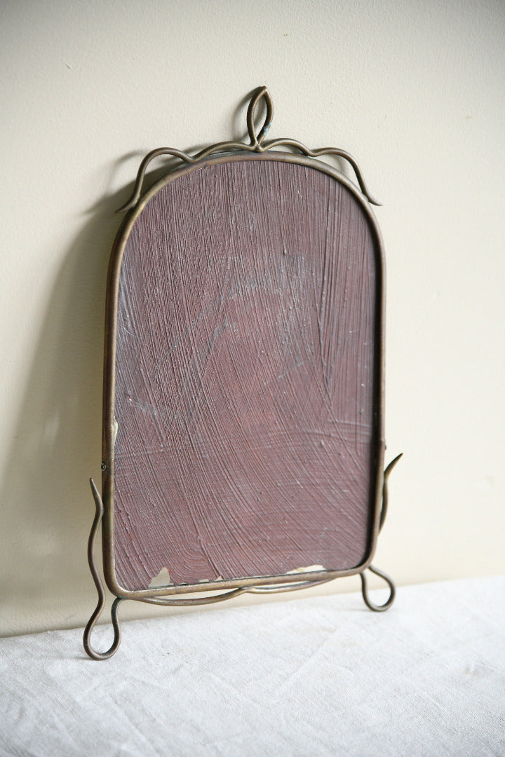 Antique Art Nouveau Brass Wall Mirror