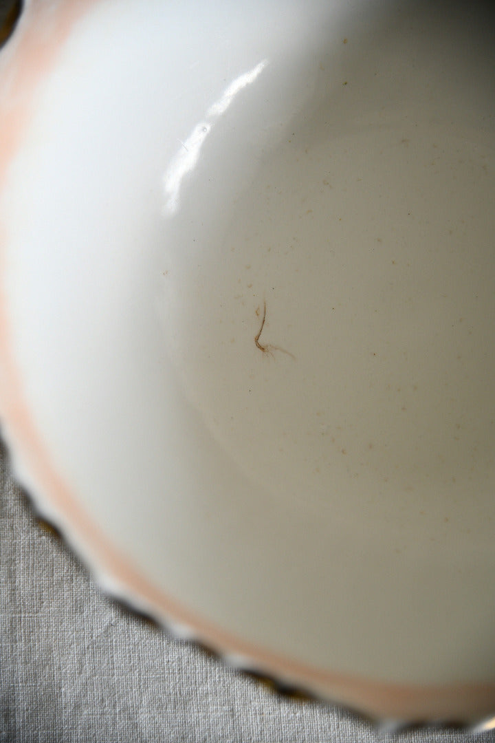 Antique Majolica Cabbage Leaf Bowl