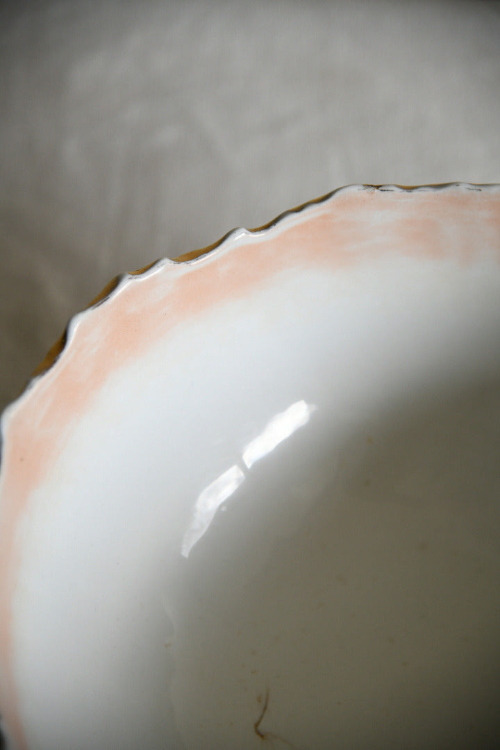 Antique Majolica Cabbage Leaf Bowl