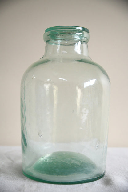Large Vintage Green Glass Storage Jar