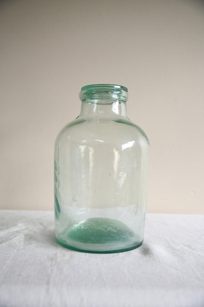 Large Vintage Green Glass Storage Jar