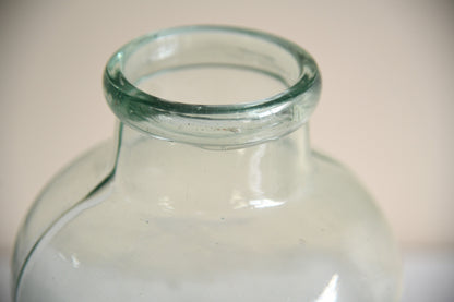 Large Vintage Green Glass Storage Jar
