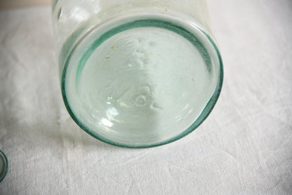 Large Vintage Green Glass Storage Jar