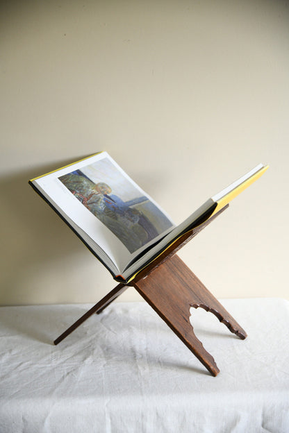 Vintage Indian Carved Wooden Folding Book Stand