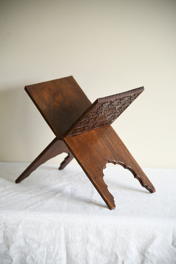 Vintage Indian Carved Wooden Folding Book Stand