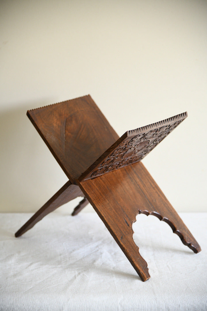 Vintage Indian Carved Wooden Folding Book Stand