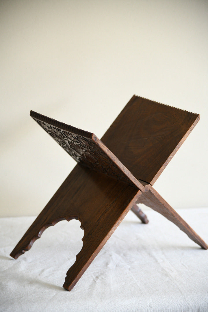 Vintage Indian Carved Wooden Folding Book Stand