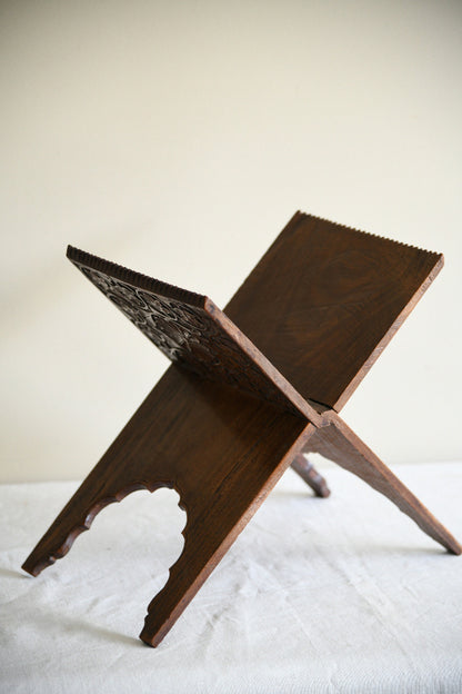 Vintage Indian Carved Wooden Folding Book Stand