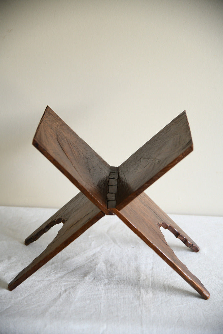 Vintage Indian Carved Wooden Folding Book Stand