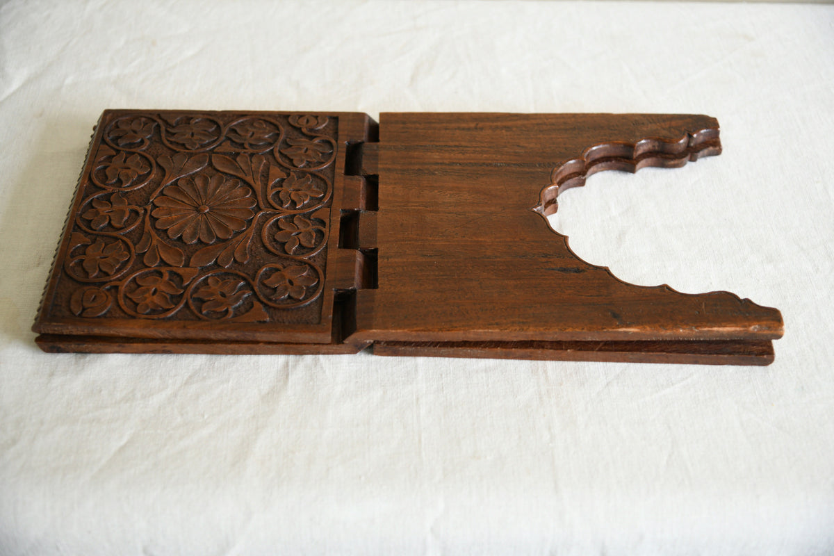 Vintage Indian Carved Wooden Folding Book Stand