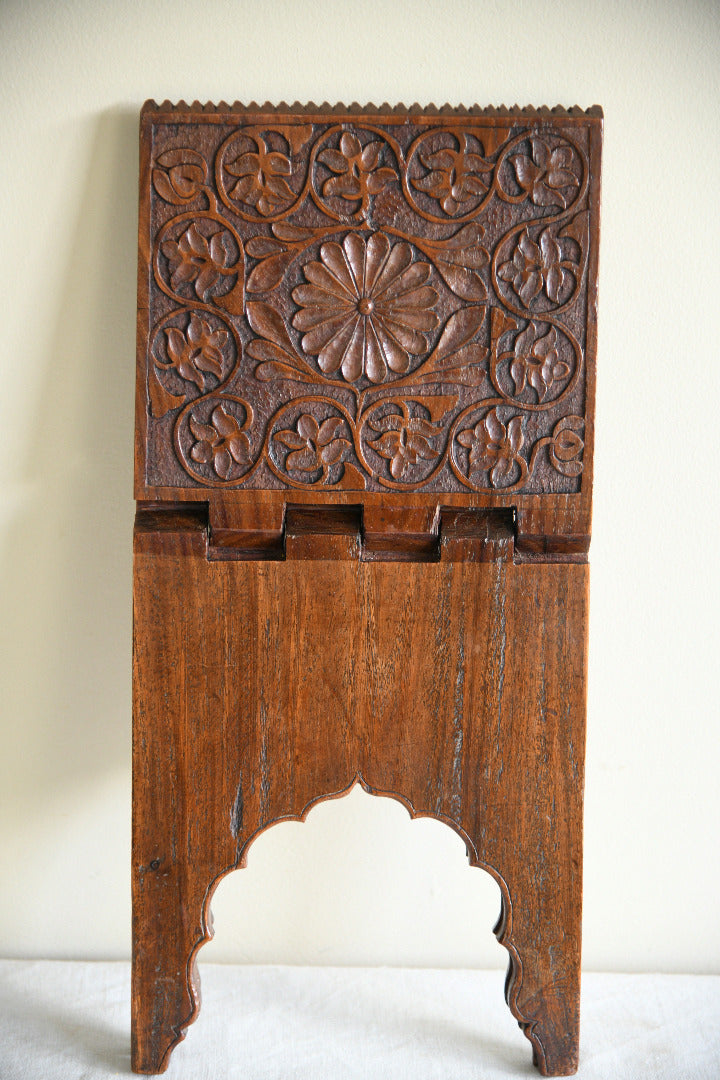 Vintage Indian Carved Wooden Folding Book Stand