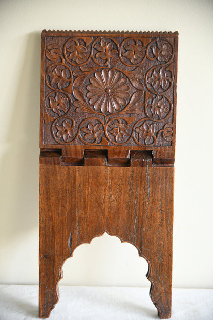 Vintage Indian Carved Wooden Folding Book Stand