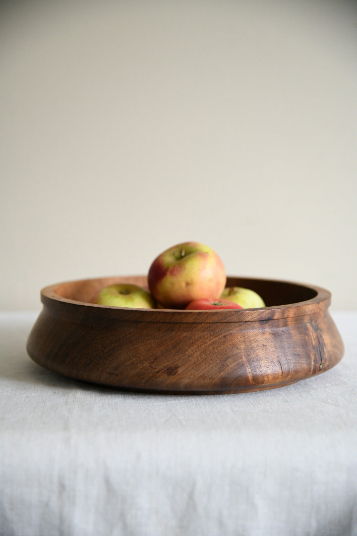 Vintage Turned Teak Fruit Bowl