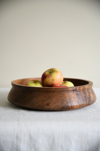 Vintage Turned Teak Fruit Bowl