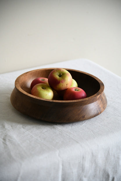 Vintage Turned Teak Fruit Bowl