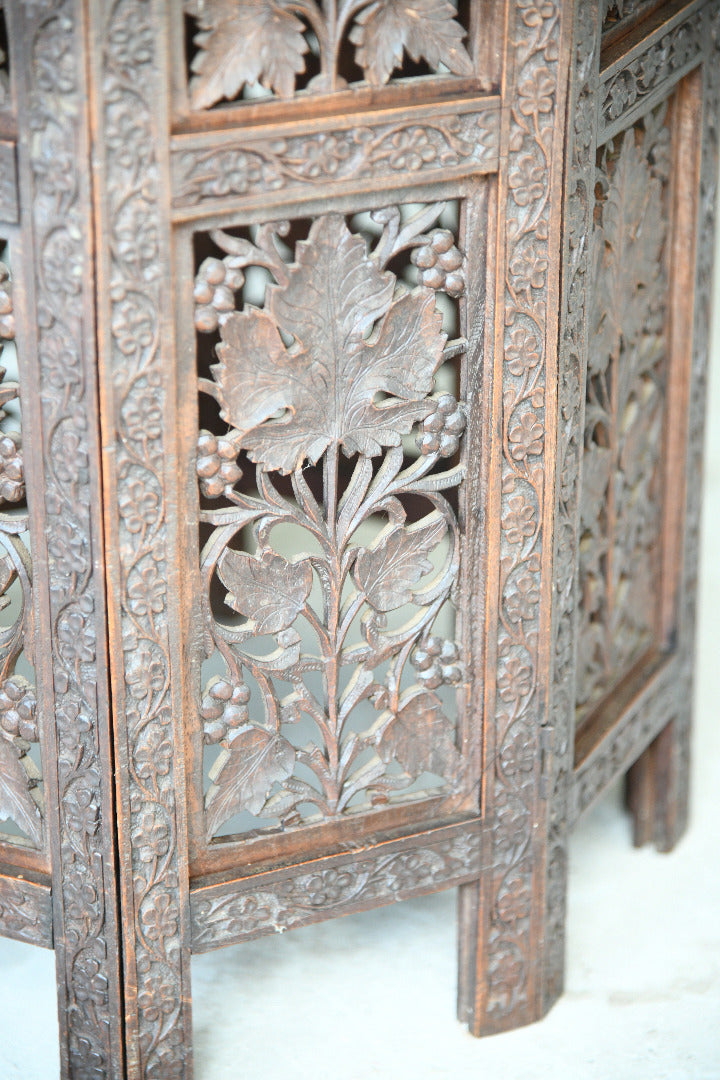 Antique Anglo Indian Carved Folding Side Table