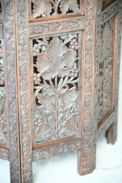 Antique Anglo Indian Carved Folding Side Table