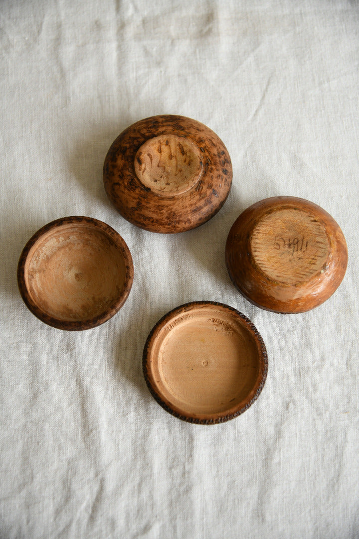 Folk Art Decorated Wooden Trinket Boxes
