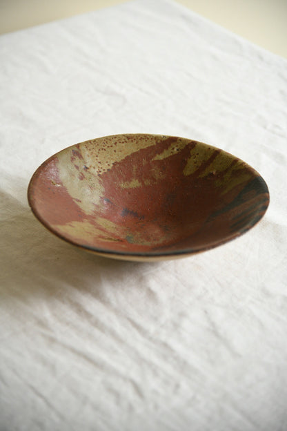 Vintage Studio Pottery Bowl with Abstract Glaze