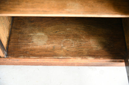 1930s Oak Leaded Glass Display Cabinet Bookcase
