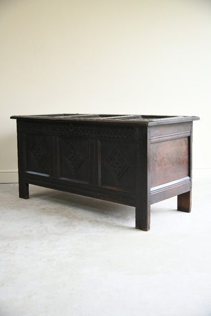 17th Century Carved & Initialled Oak Coffer