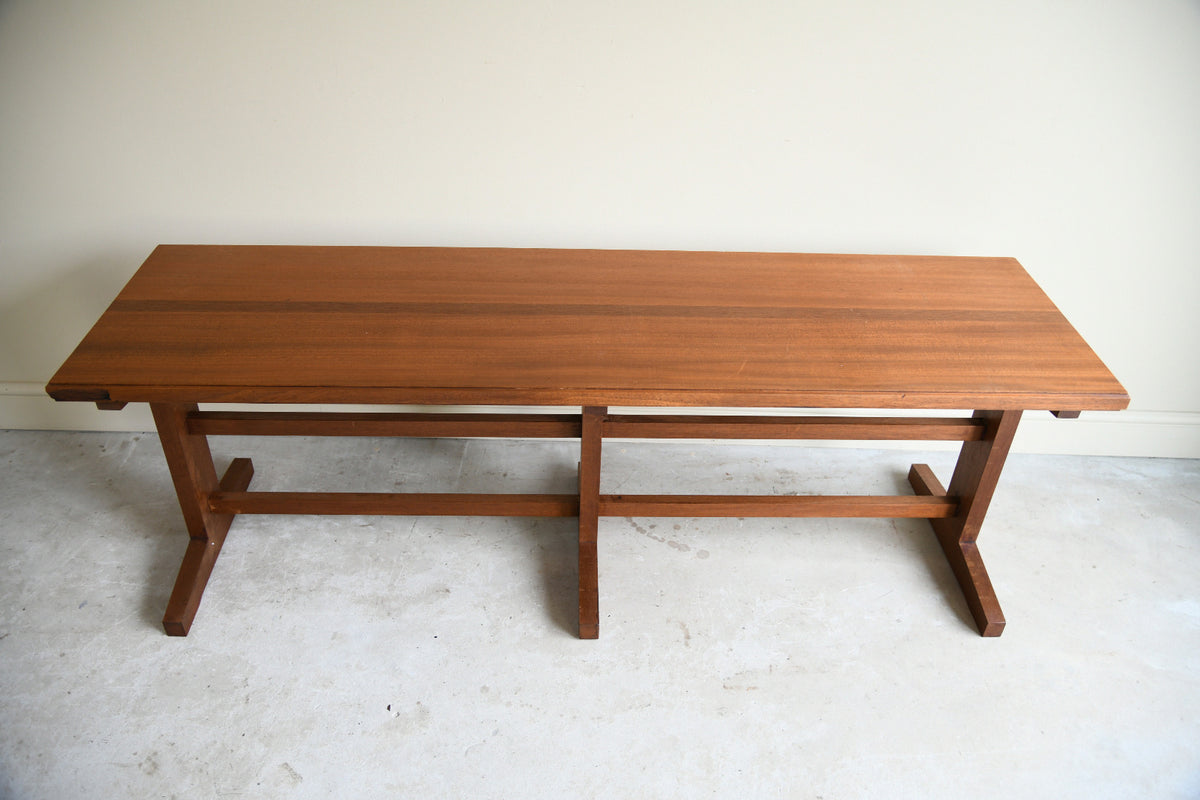 Mid Century Sapele Long Occasional Side Table