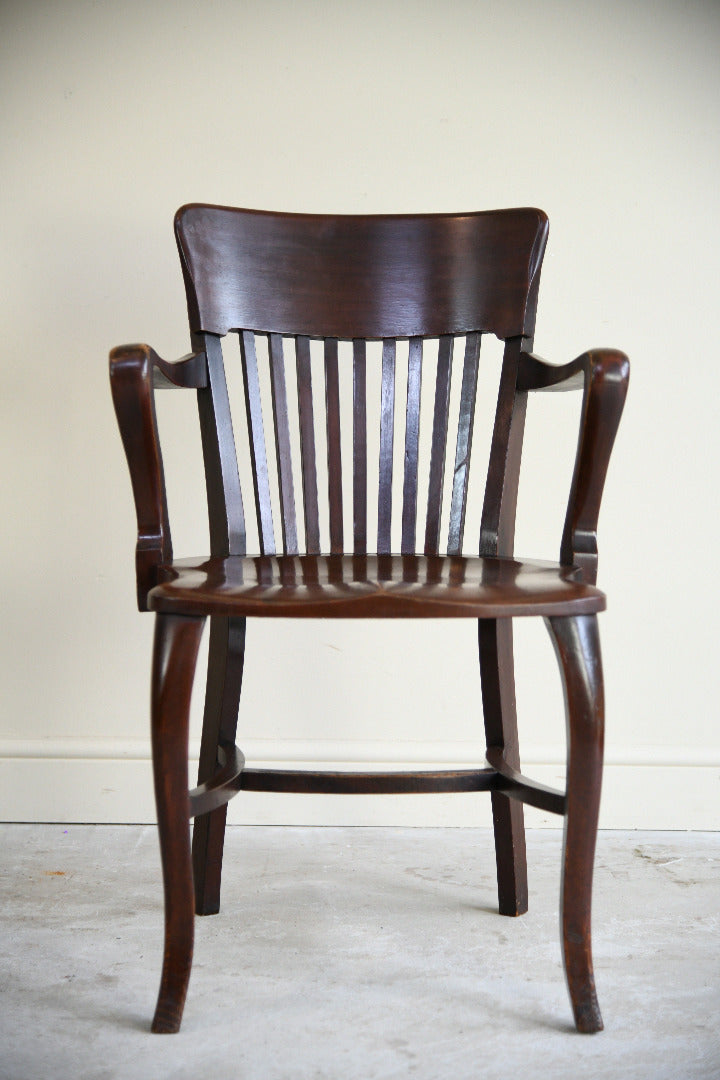 Mid 20th Century Stained Beech Desk Chair