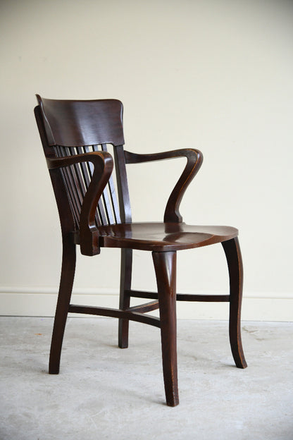 Mid 20th Century Stained Beech Desk Chair