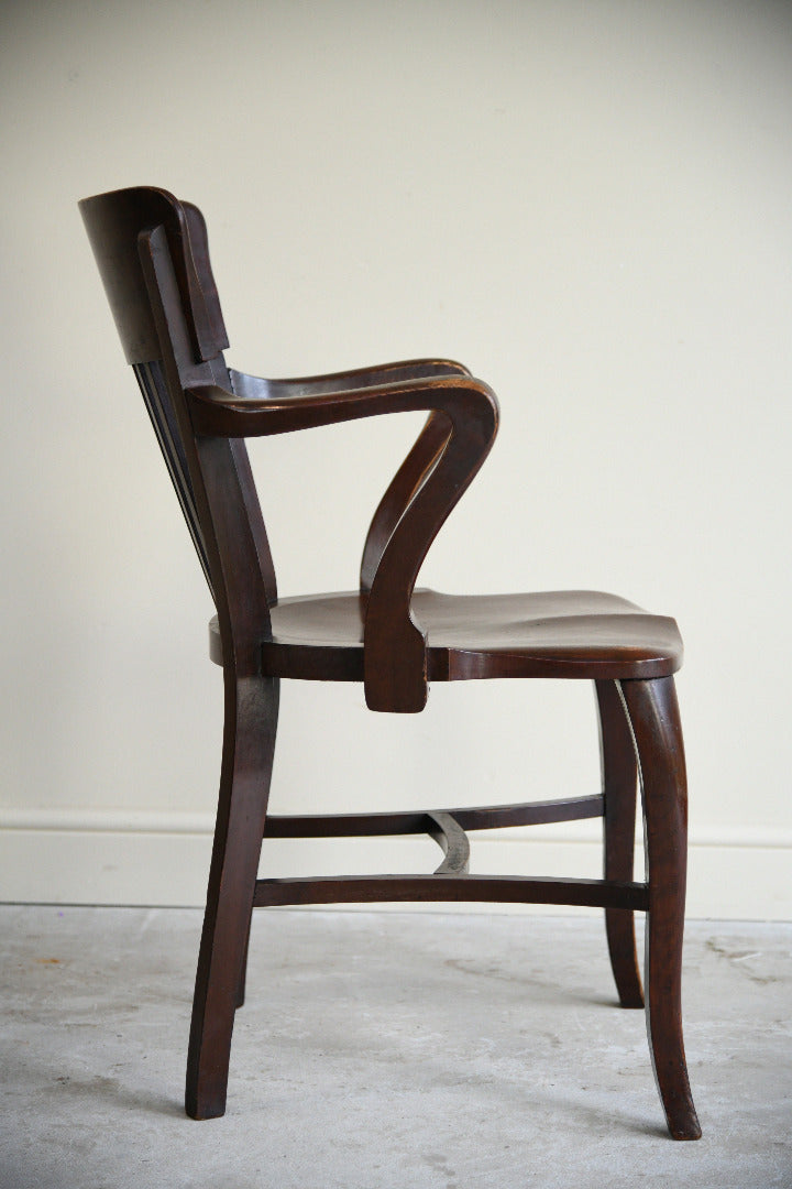 Mid 20th Century Stained Beech Desk Chair