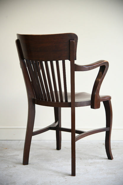 Mid 20th Century Stained Beech Desk Chair