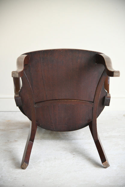 Mid 20th Century Stained Beech Desk Chair