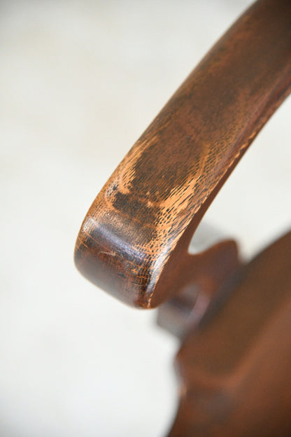 Mid 20th Century Stained Beech Desk Chair