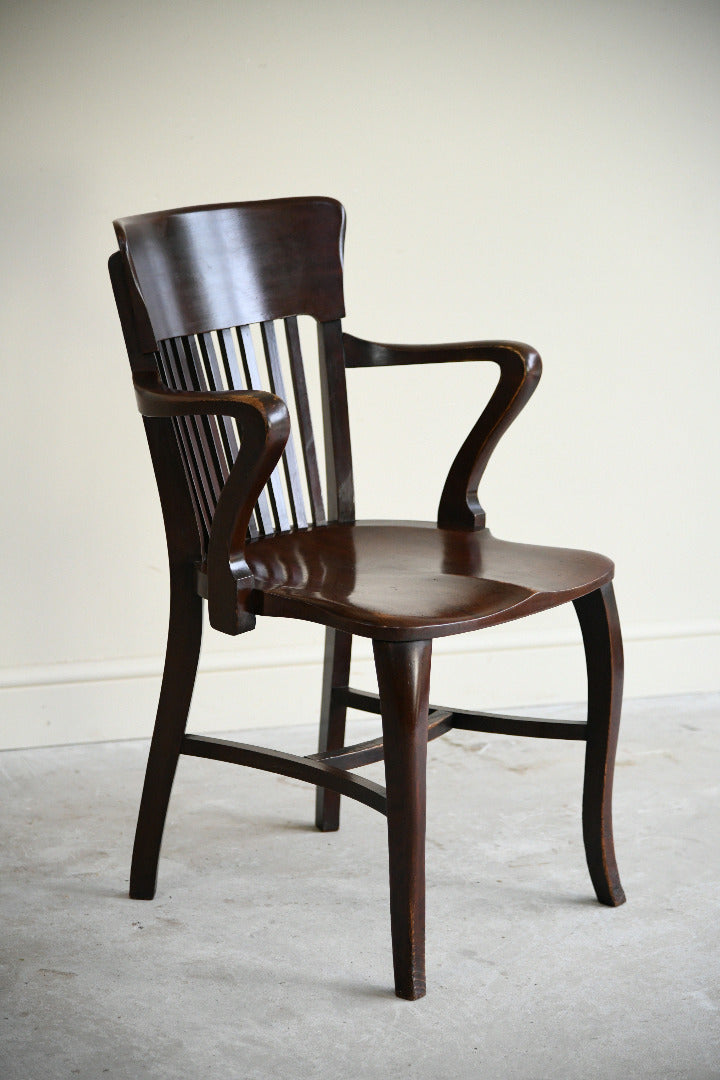 Mid 20th Century Stained Beech Desk Chair