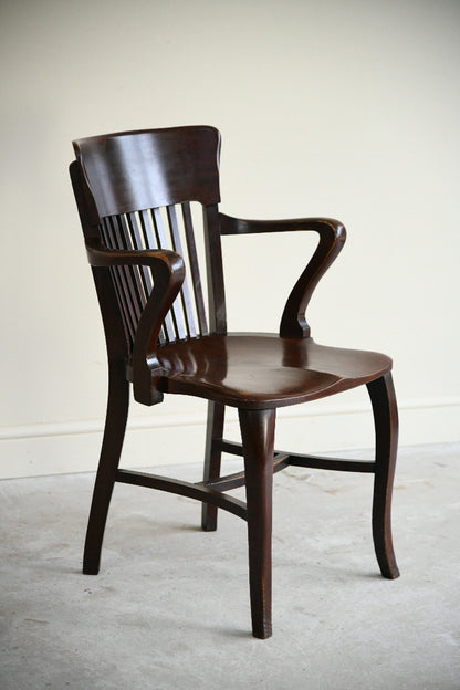Mid 20th Century Stained Beech Desk Chair