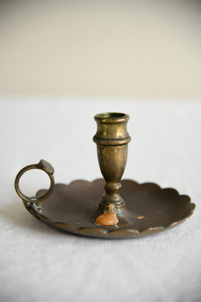 Antique Brass Chambersticks Candle Holders