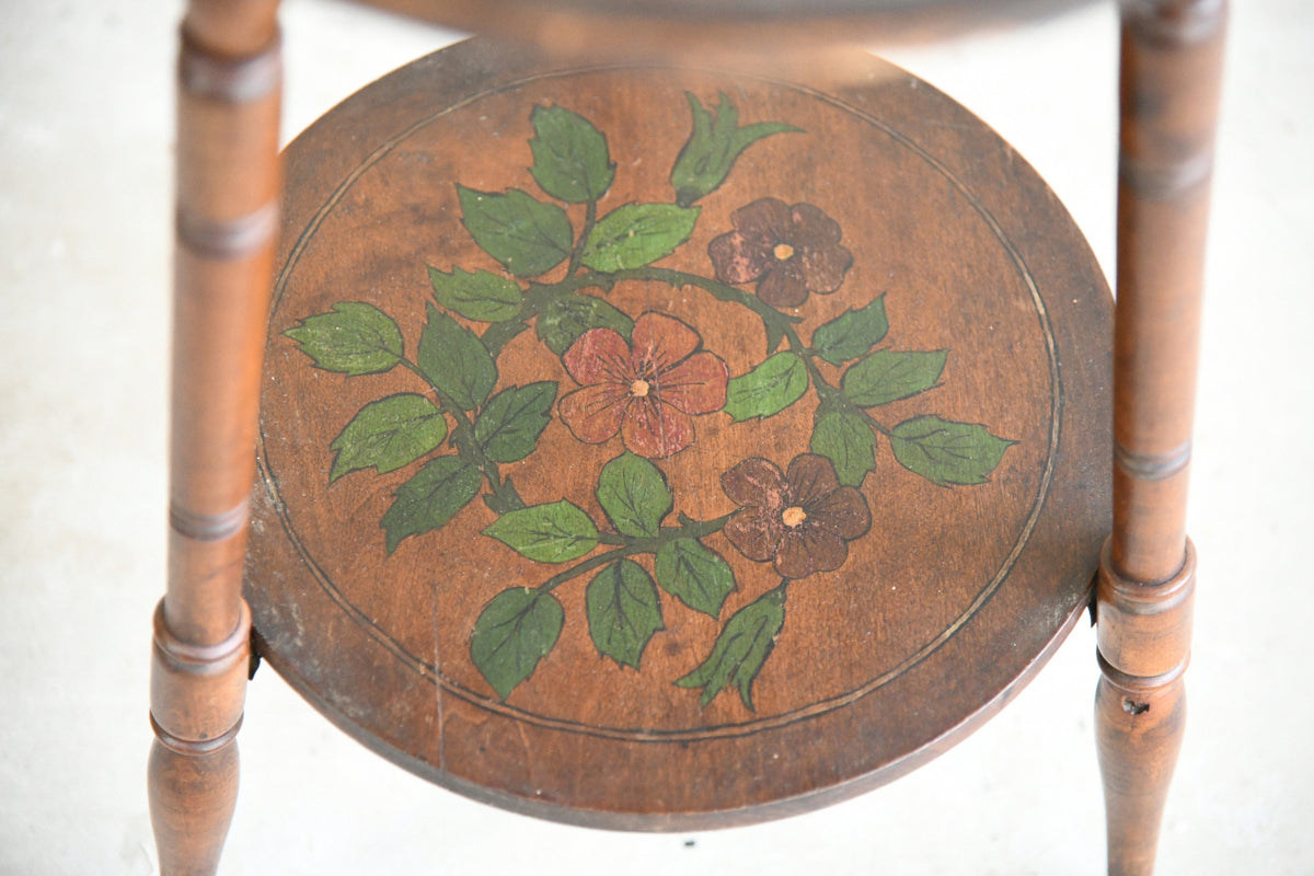 Early 20th Century Painted Two Tier Plant Stand Occasional Table