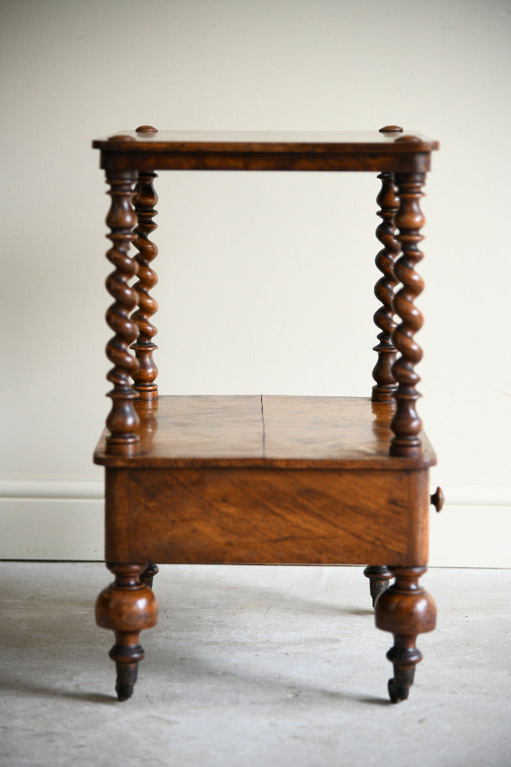 Victorian Walnut Two Tier Whatnot Side Table