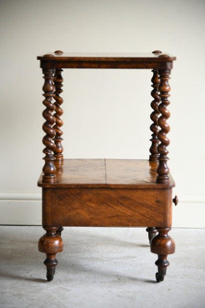 Victorian Walnut Two Tier Whatnot Side Table