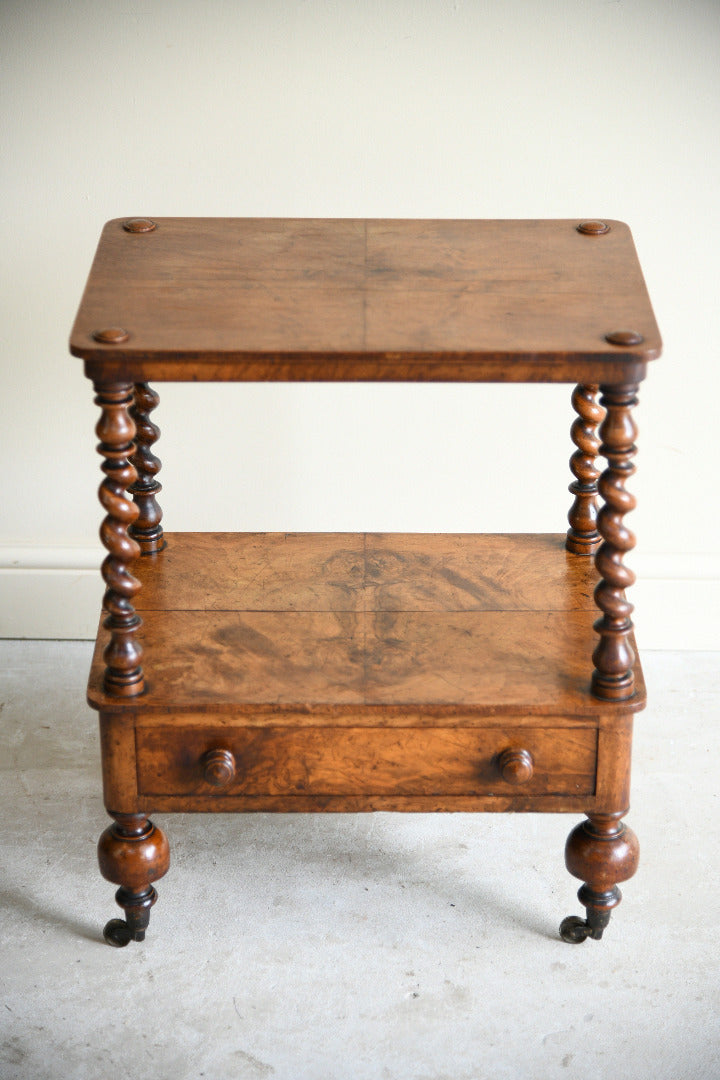 Victorian Walnut Two Tier Whatnot Side Table