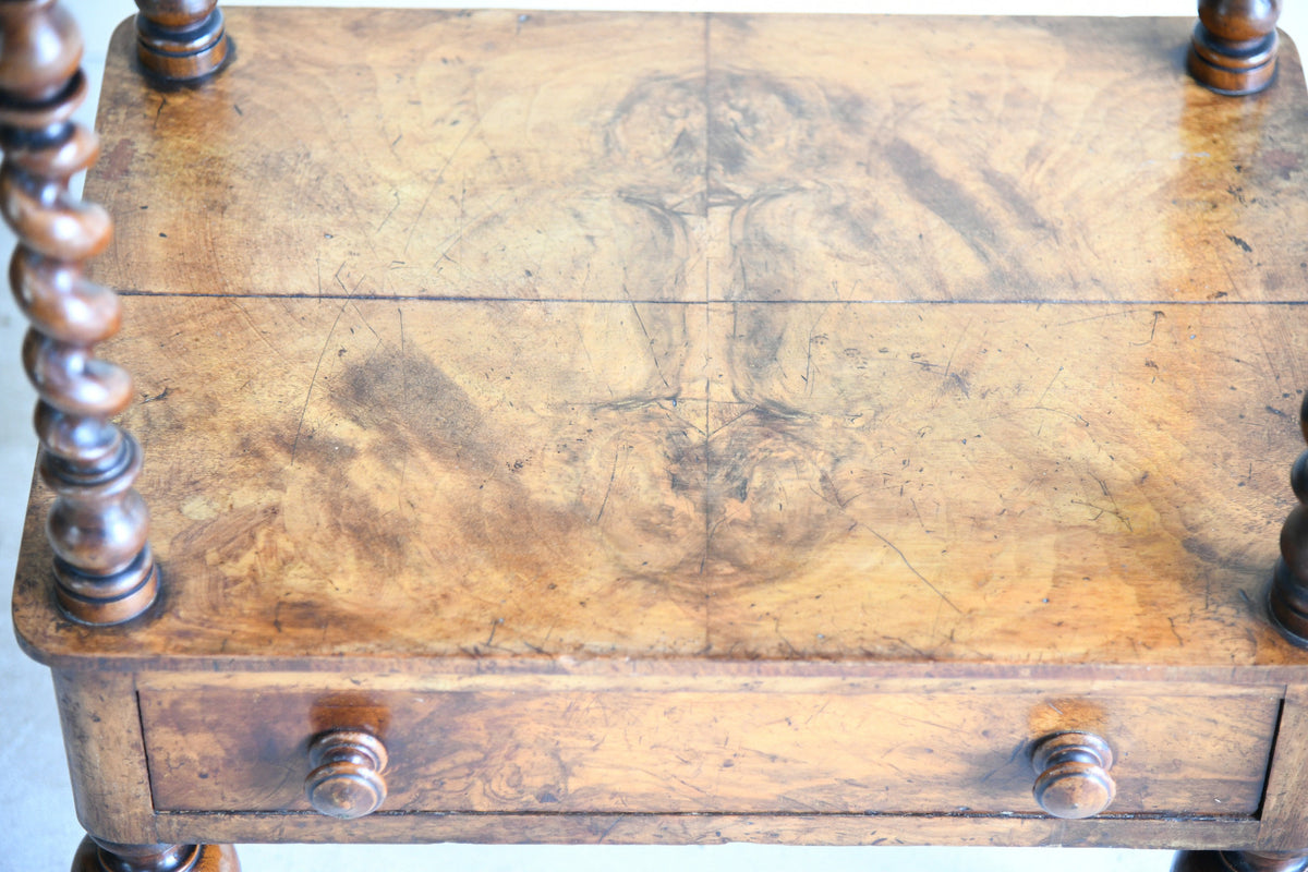 Victorian Walnut Two Tier Whatnot Side Table