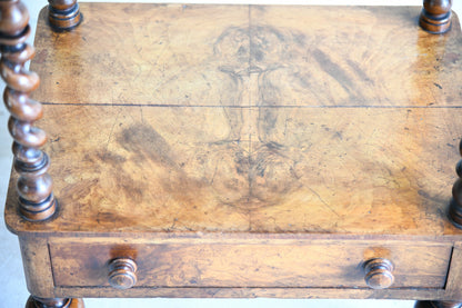 Victorian Walnut Two Tier Whatnot Side Table
