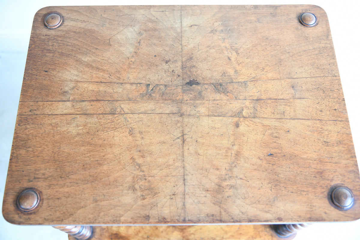 Victorian Walnut Two Tier Whatnot Side Table