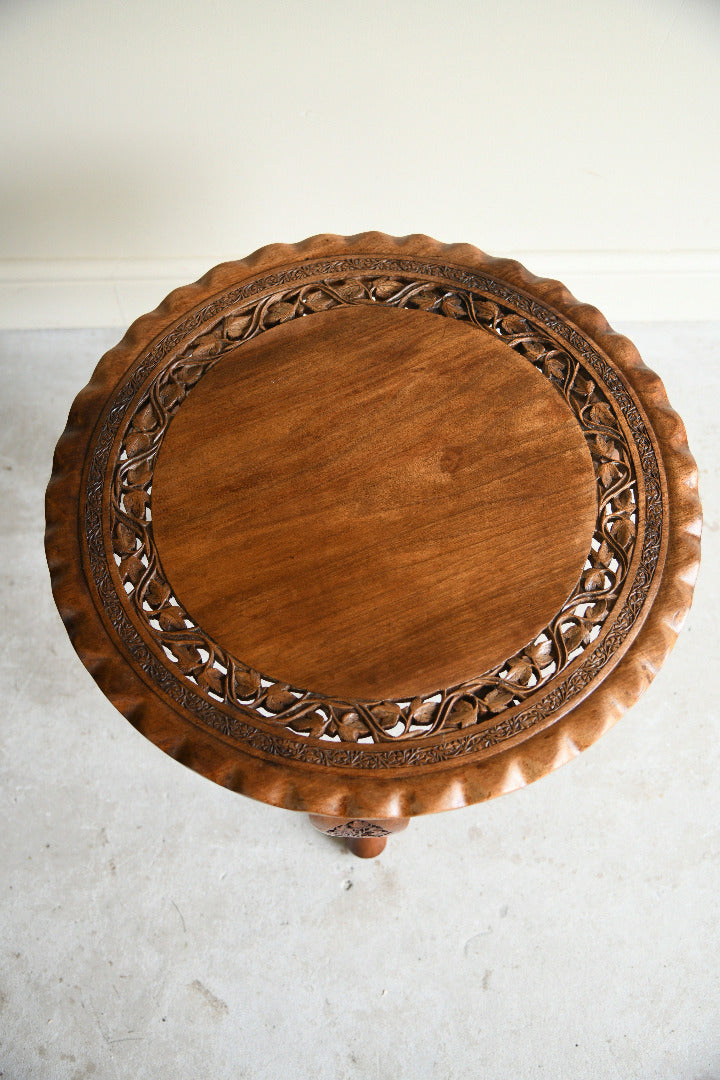 Early 20th Century Anglo Indian Carved Occasional Table